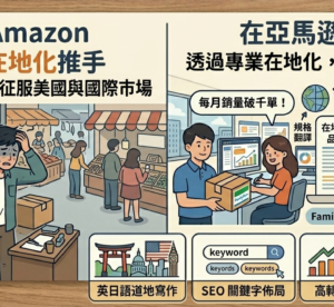 商品在台灣賣不動？上架亞馬遜吧！專業中英日產品在地化文案，讓您的好貨賣向全球。